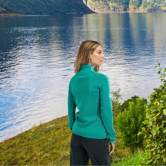 Dale of Norway Merino sweater MountAire white blue Geilo navy purple turquoise - Picture 4 of 16